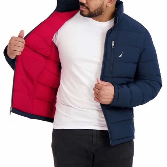 Nautica Men’s Quilted Puffer Jacket Medium Mid-Weight - Picture 1 of 8
